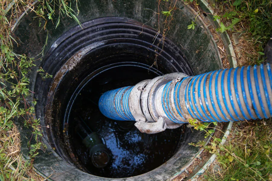 Septic tank being pumped at a home in Western North Carolina